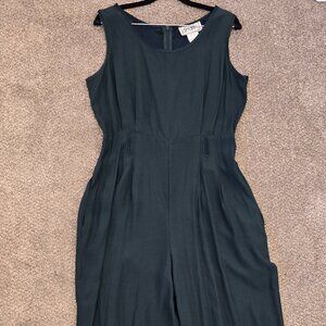 Vintage D. Frank Green Jumpsuit, Size 12, Made In U.S.A, Pockets, Zipper